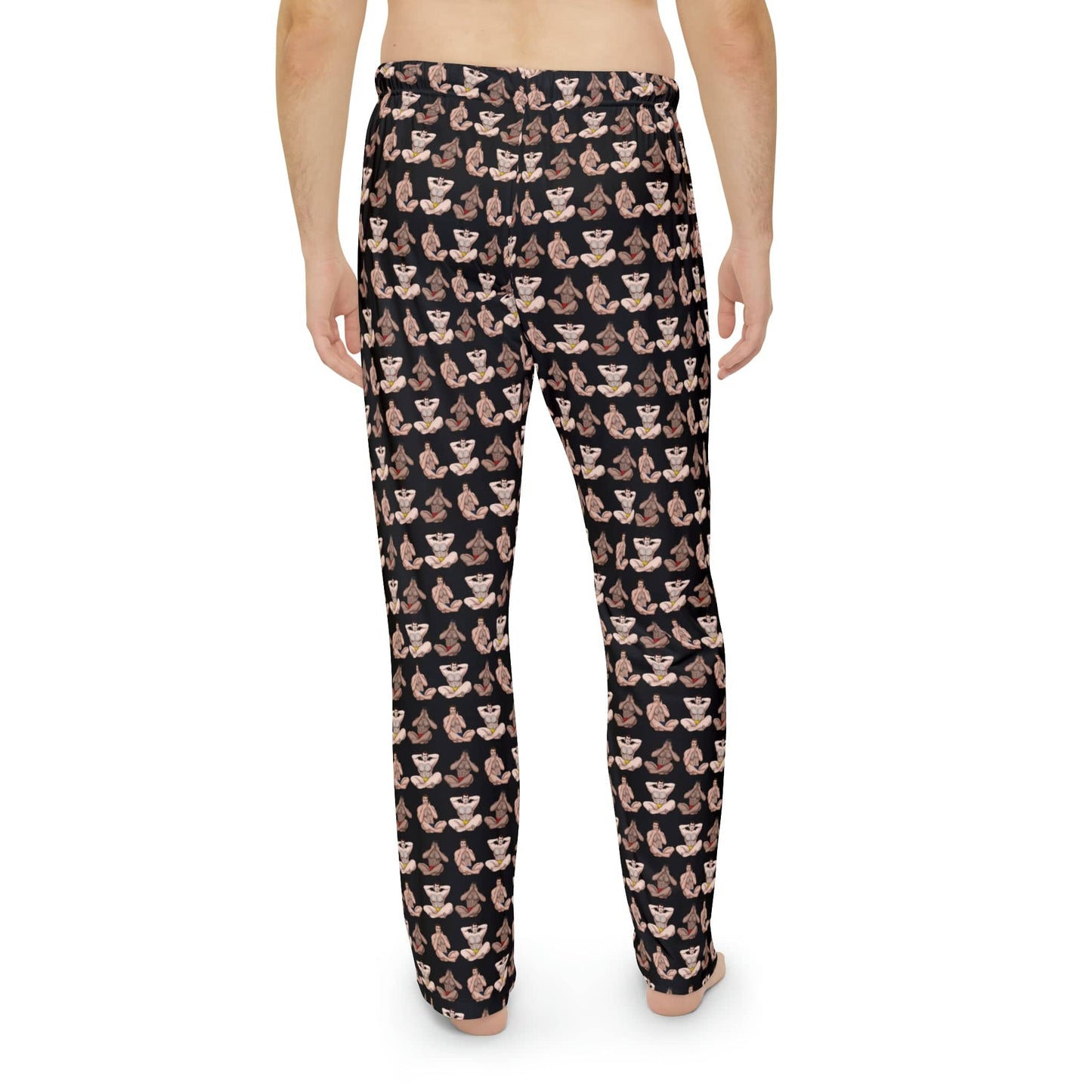 All Over Prints Hear No, See No, Speak No EVIL Men's Pajama Pant Bottoms - Black INVI-Expressionwear