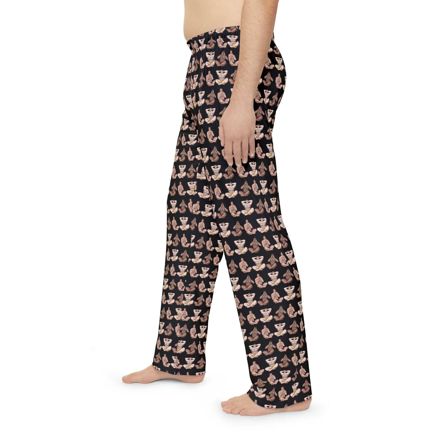 All Over Prints Hear No, See No, Speak No EVIL Men's Pajama Pant Bottoms - Black INVI-Expressionwear
