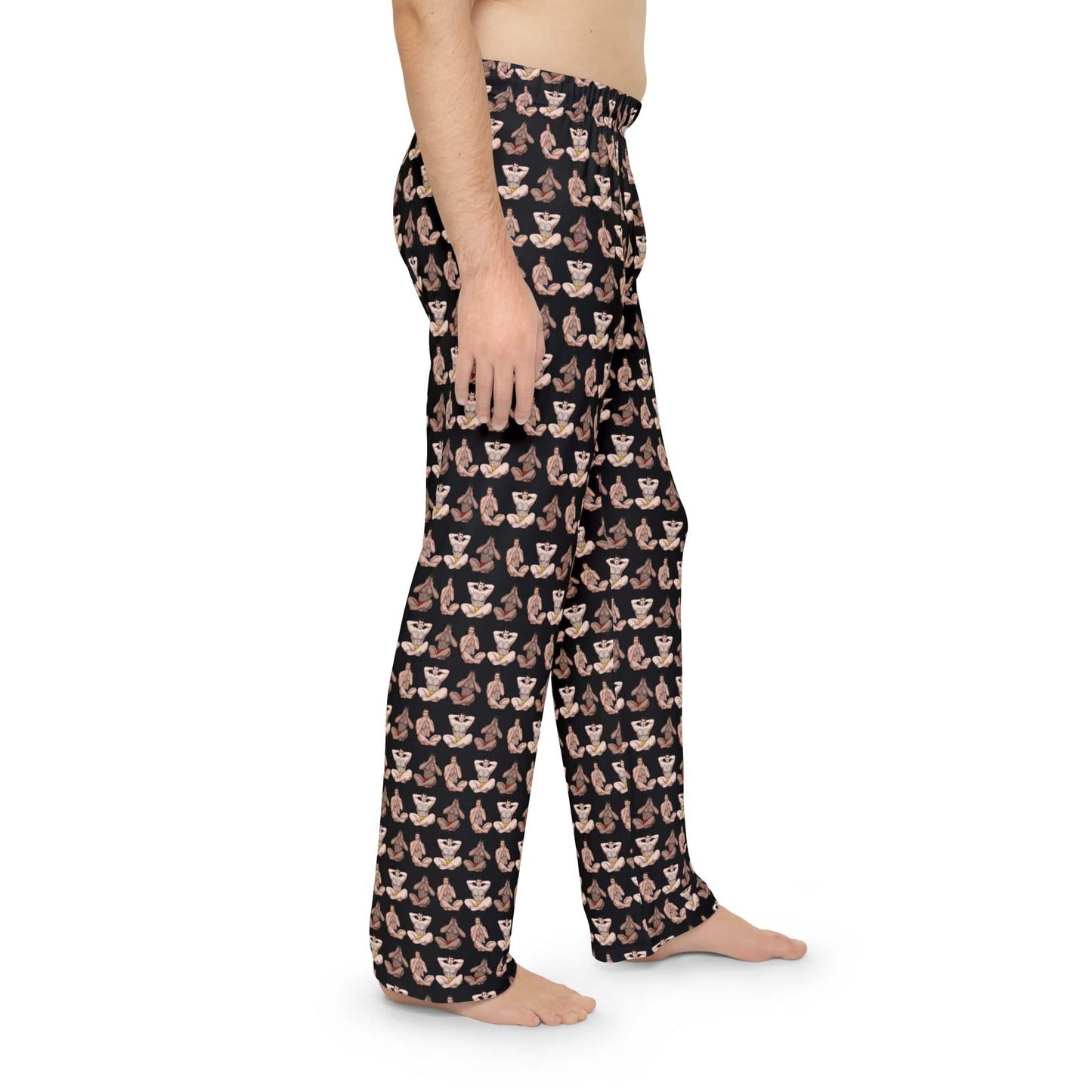 All Over Prints Hear No, See No, Speak No EVIL Men's Pajama Pant Bottoms - Black INVI-Expressionwear