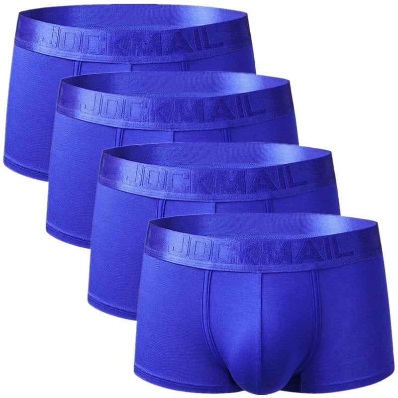 Apparel All Blue-4PCS / XXL (34-36") 4 Pack Silky Waist Underwear INVI-Expressionwear 4 Pack Silky Waist Underwear