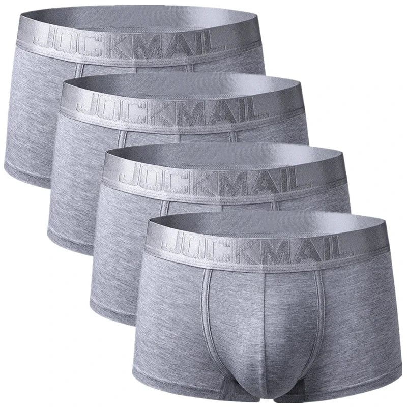 Apparel All Gray-4PCS / XXL (34-36") 4 Pack Silky Waist Underwear INVI-Expressionwear 4 Pack Silky Waist Underwear