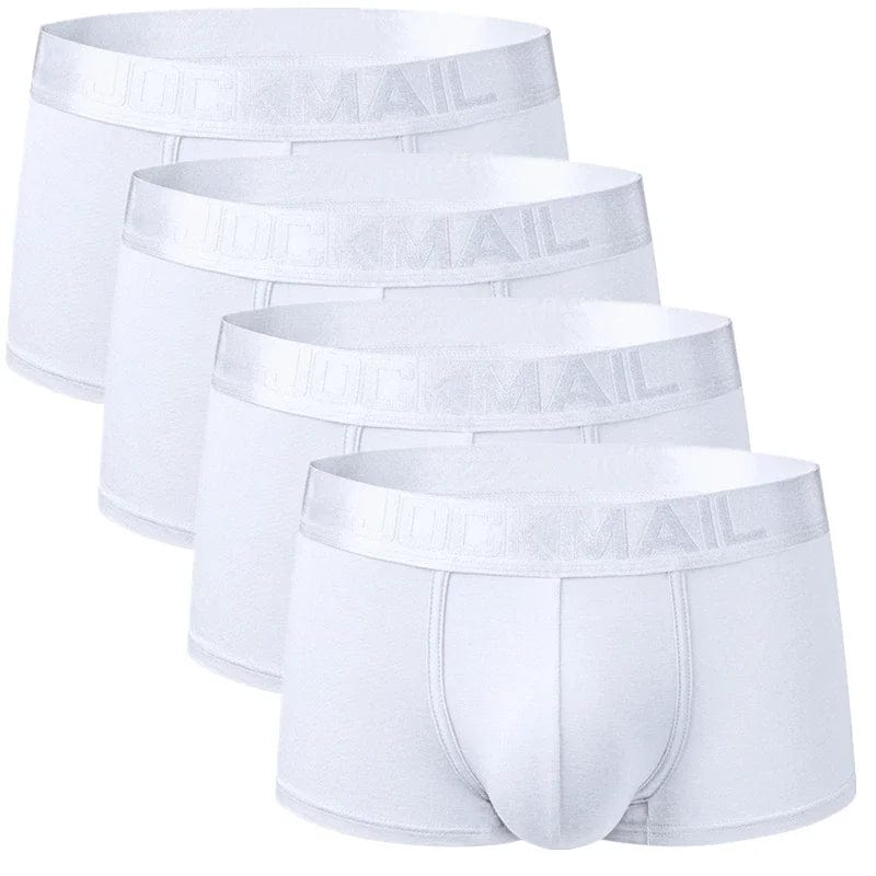 Apparel All White-4PCS / XXL (34-36") 4 Pack Silky Waist Underwear INVI-Expressionwear 4 Pack Silky Waist Underwear