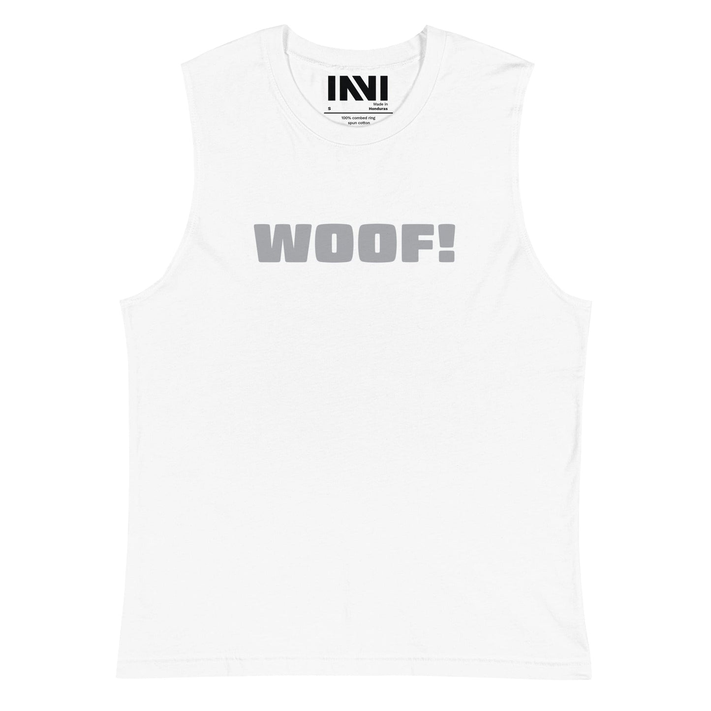 White / S WOOF! Muscle Shirt INVI-Expressionwear WOOF! Muscle Shirt