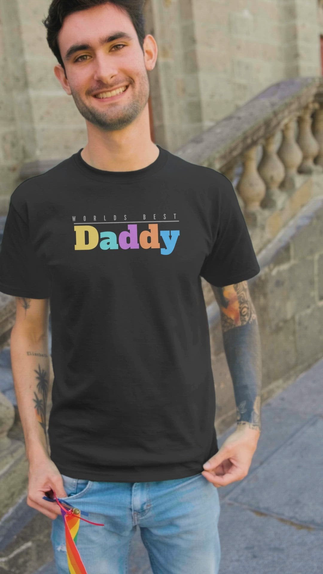 Load and play video in Gallery viewer, Worlds Best Daddy T-shirt
