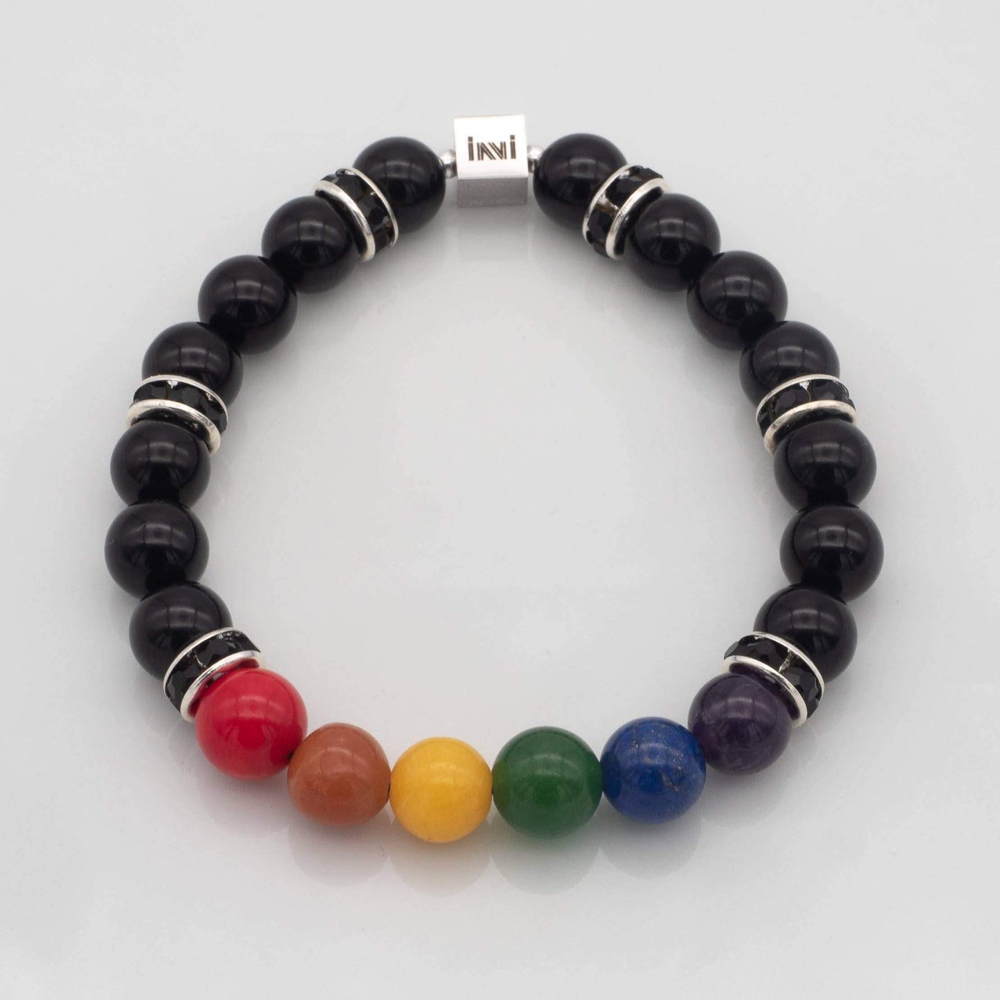 6mm Black Onyx Pride Bracelet / 6.5" Black Onyx Pride Bracelet INVI-Expressionwear