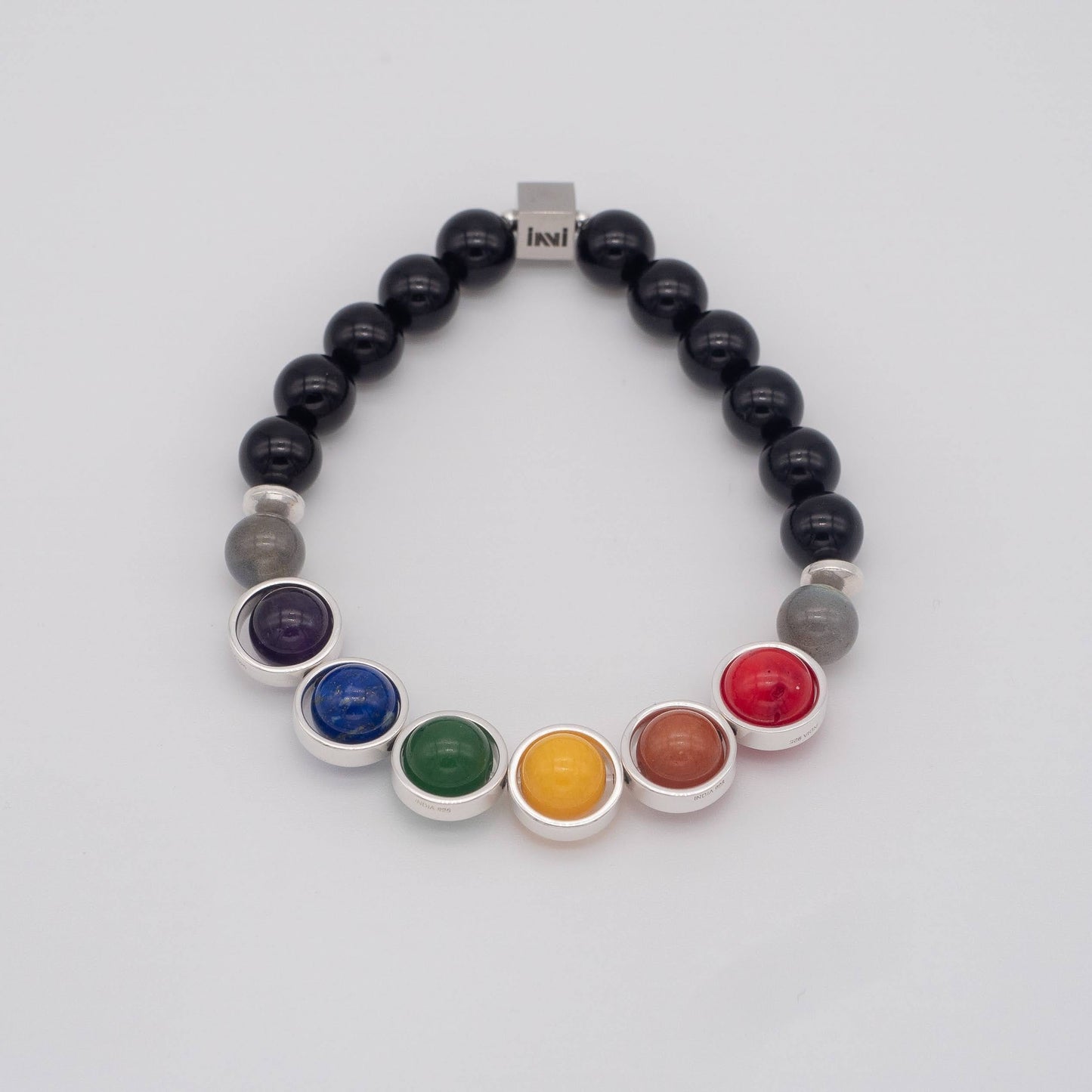 8mm Silver Rings Pride Bracelet / 7.25" Silver Rings Pride Bracelet INVI-Expressionwear