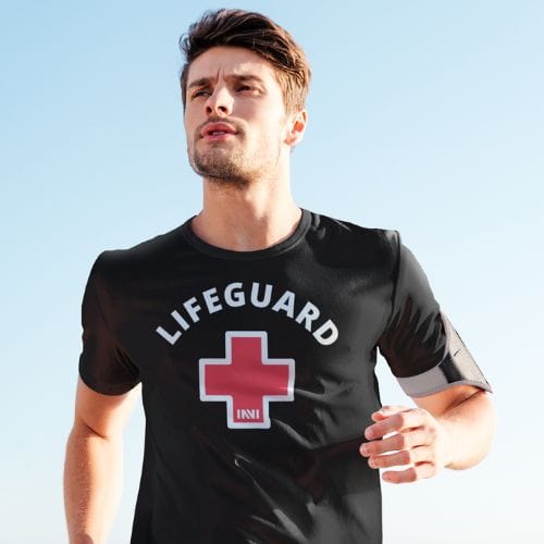 Apparel Black Shirt - Red/White "Lifeguard" logo print / Black / XS INVI Lifeguard Classic T-shirt INVI-Expressionwear