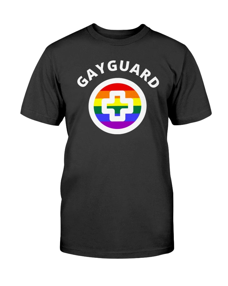 Apparel Black Shirt with Rainbow/White "Gayguard" logo print / Black / XS INVI Lifeguard Classic T-shirt INVI-Expressionwear