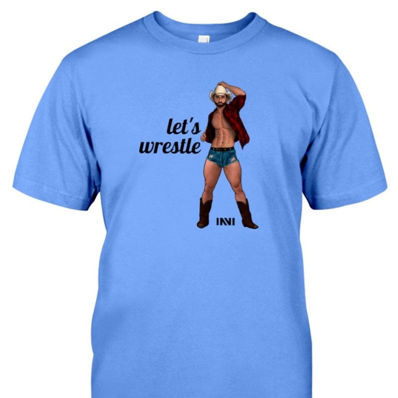 Apparel Let's Wrestle - Black Print / Iris / XS Cowboy T-shirt INVI-Expressionwear