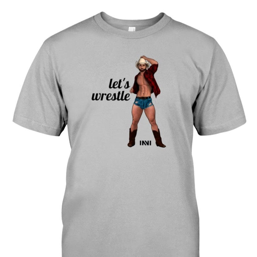 Apparel Let's Wrestle - Black Print / Sport Grey / XS Cowboy T-shirt INVI-Expressionwear