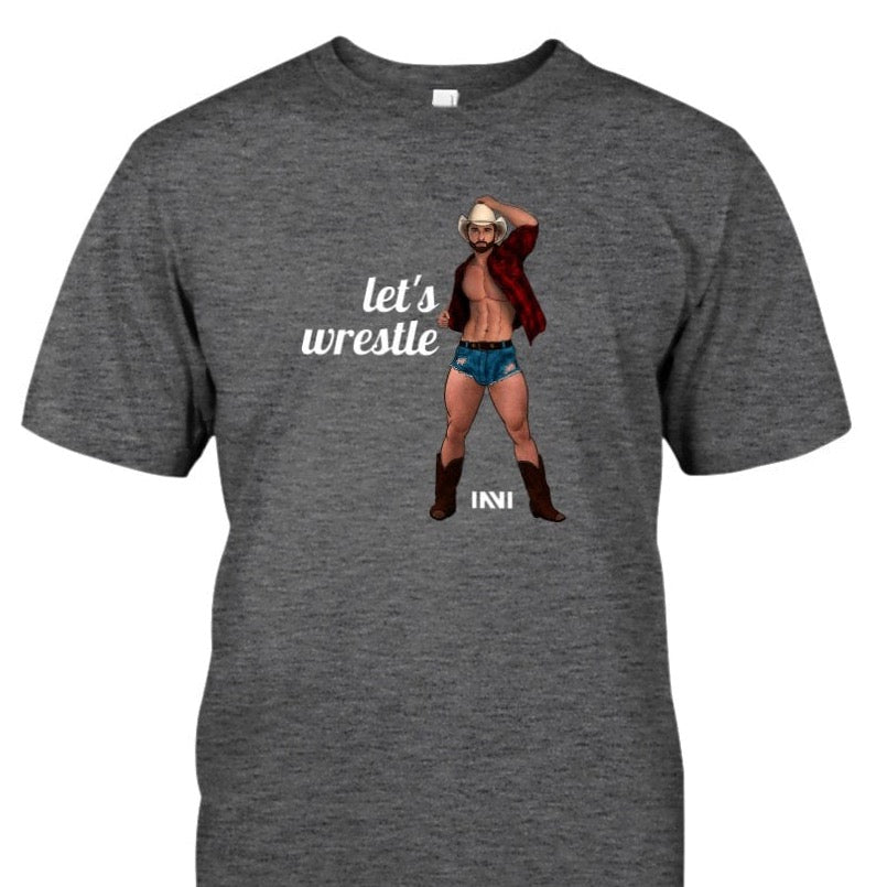Apparel Let's Wrestle - Yellow Print / Dark Heather / XS Cowboy T-shirt INVI-Expressionwear