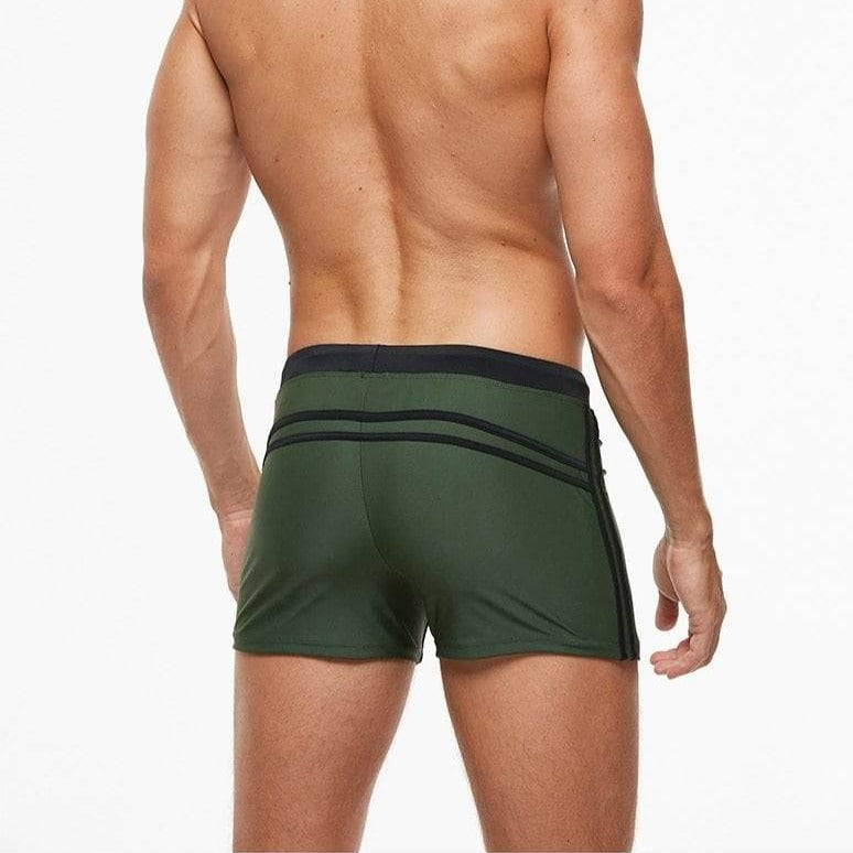 Army Green Racing Trunks Swimsuit INVI-Expressionwear