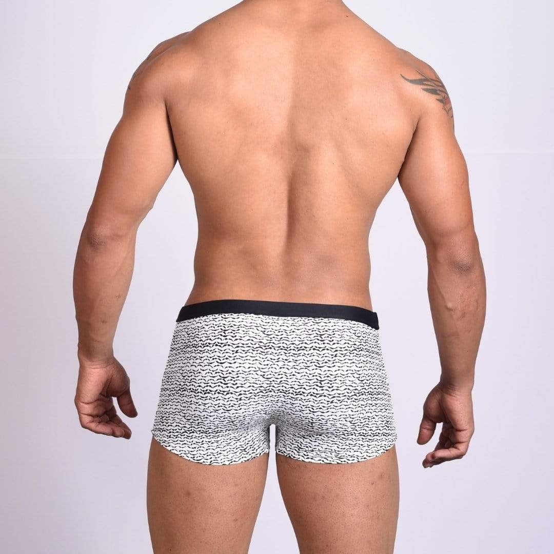 Black Abstract Trunk Swimsuit INVI-Expressionwear