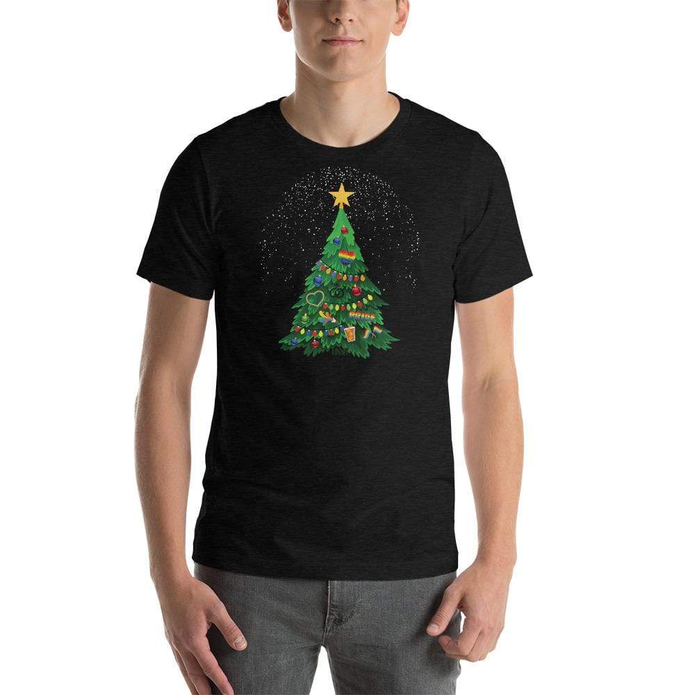 Black Heather / XS Gay Christmas T-Shirt INVI-Expressionwear