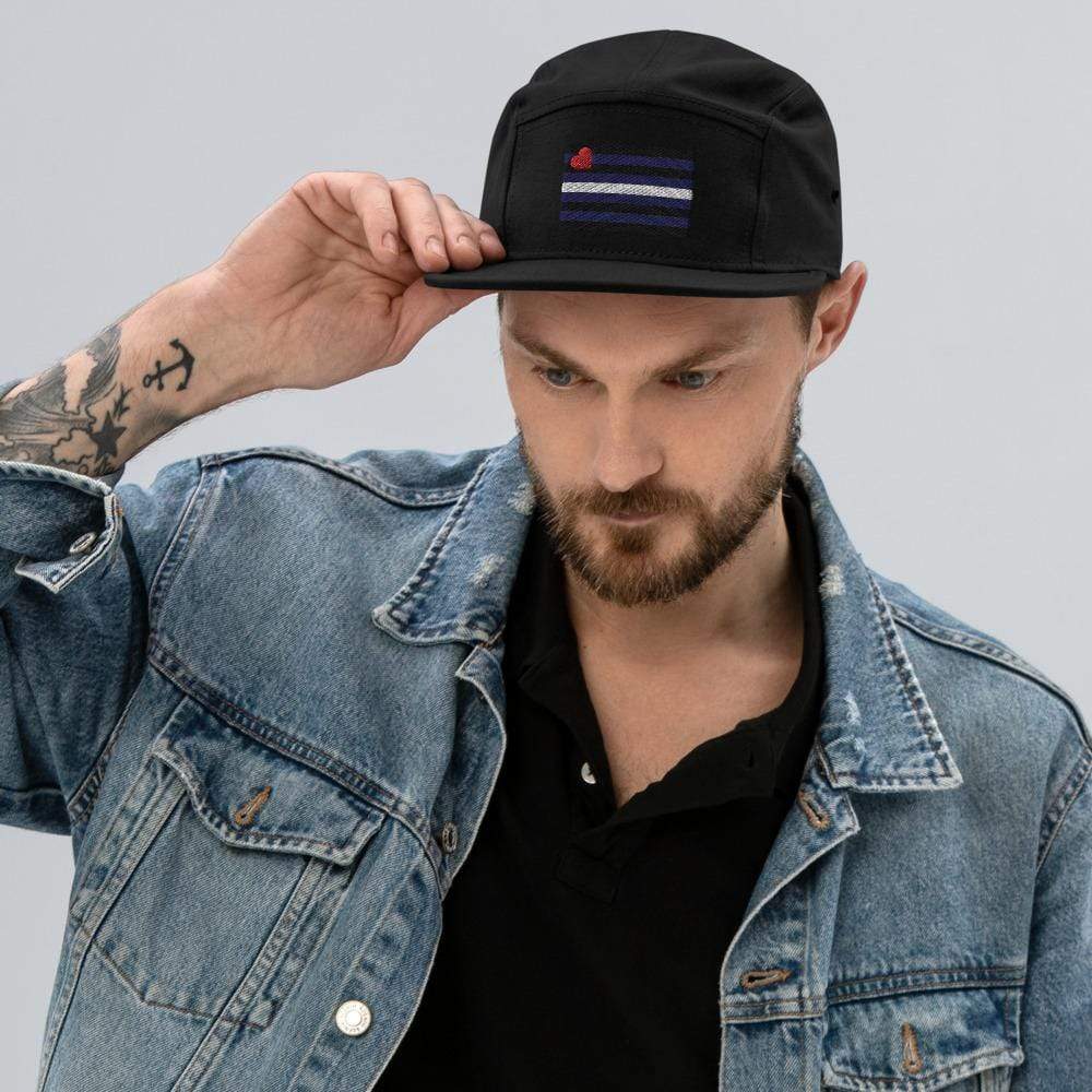 Black Leather Pride Flag Hat INVI-Expressionwear