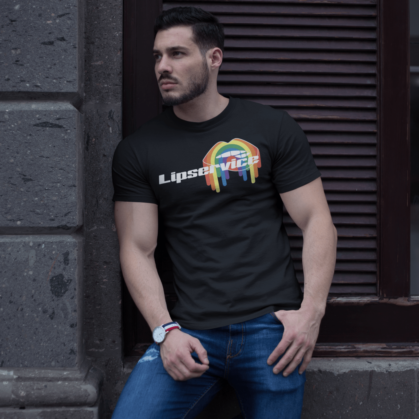 Black / S Lip Service T-Shirt INVI-Expressionwear