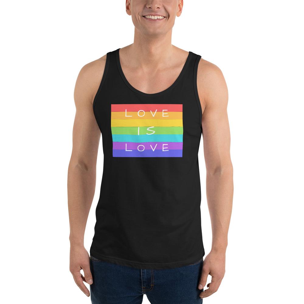 Black / XS Love is Love Men's Tank Top INVI-Expressionwear