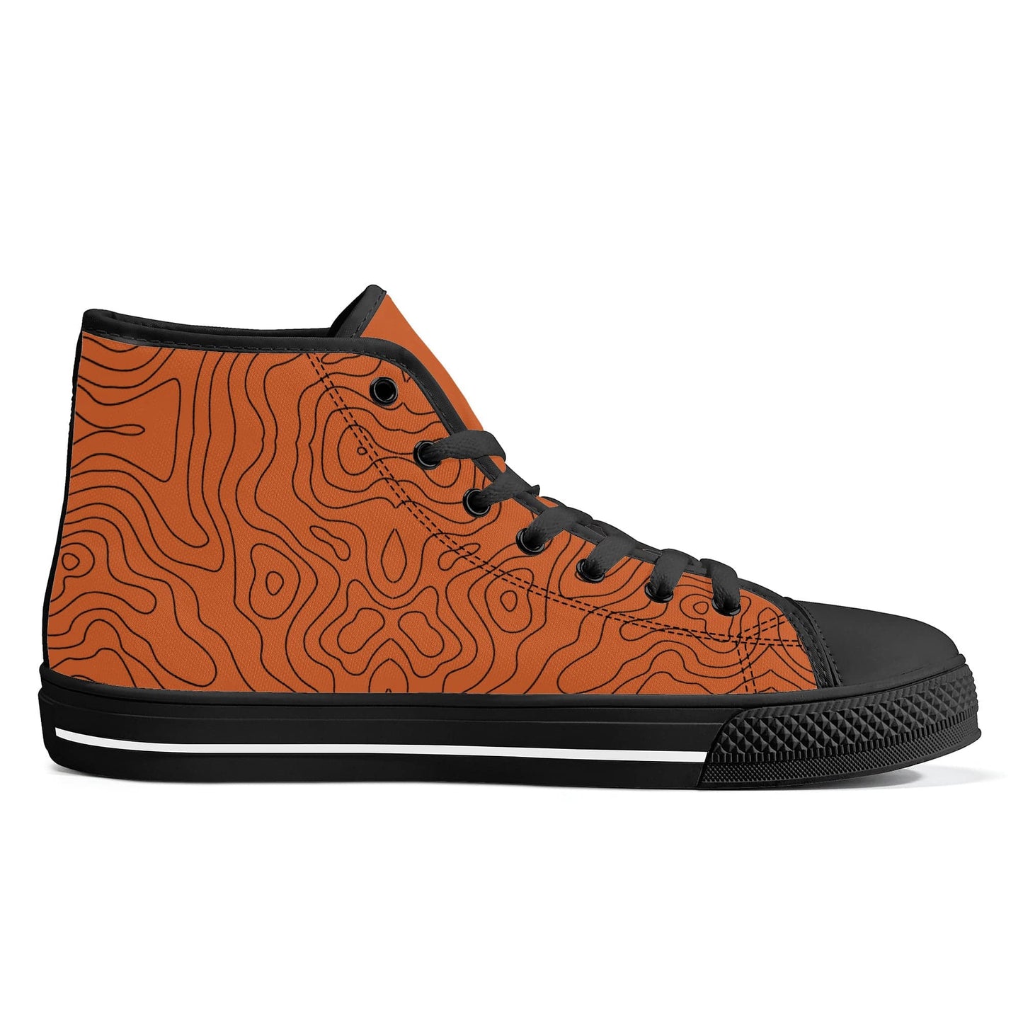 canvas shoes Copper Map High-Top Canvas Shoes - Black INVI-Expressionwear