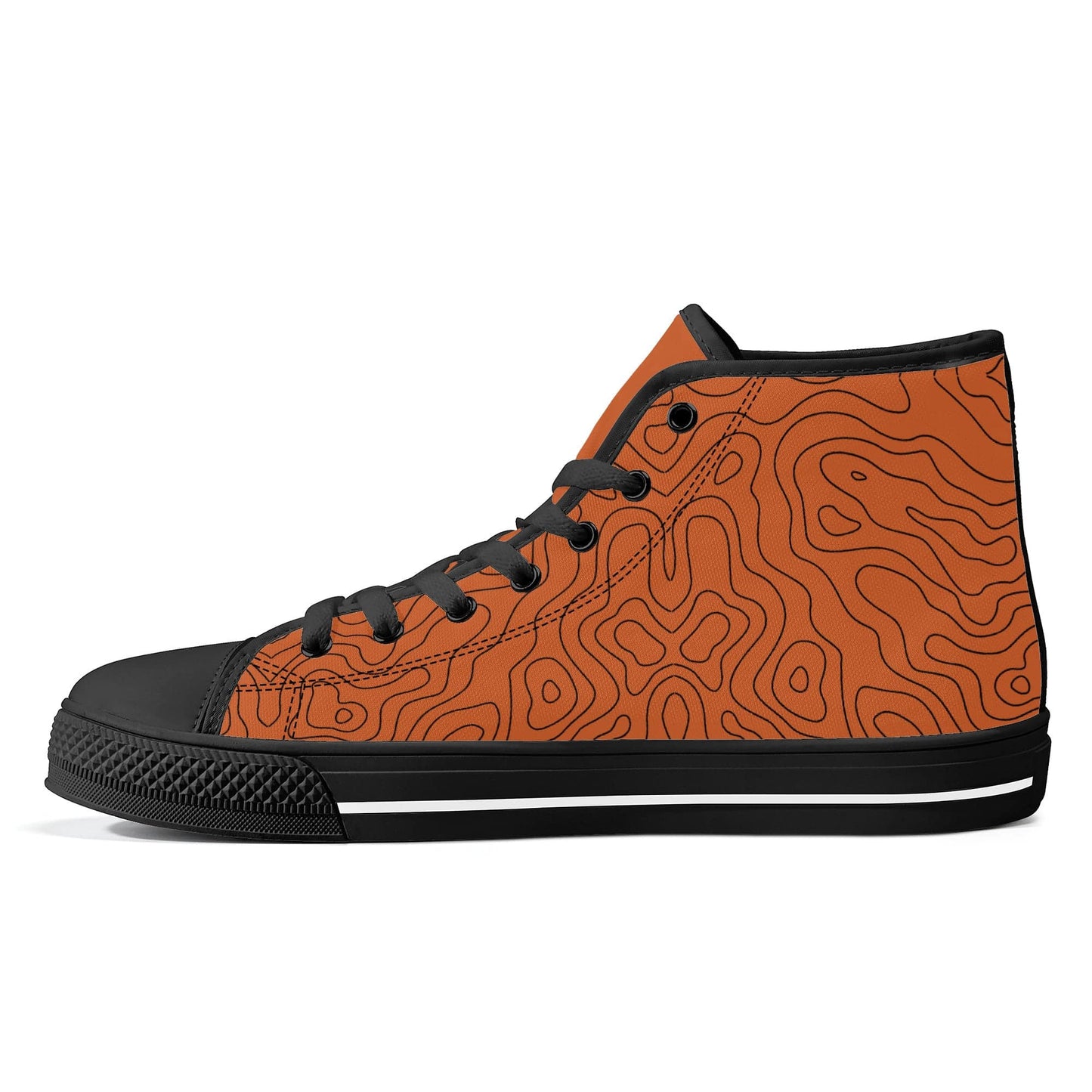 canvas shoes Copper Map High-Top Canvas Shoes - Black INVI-Expressionwear