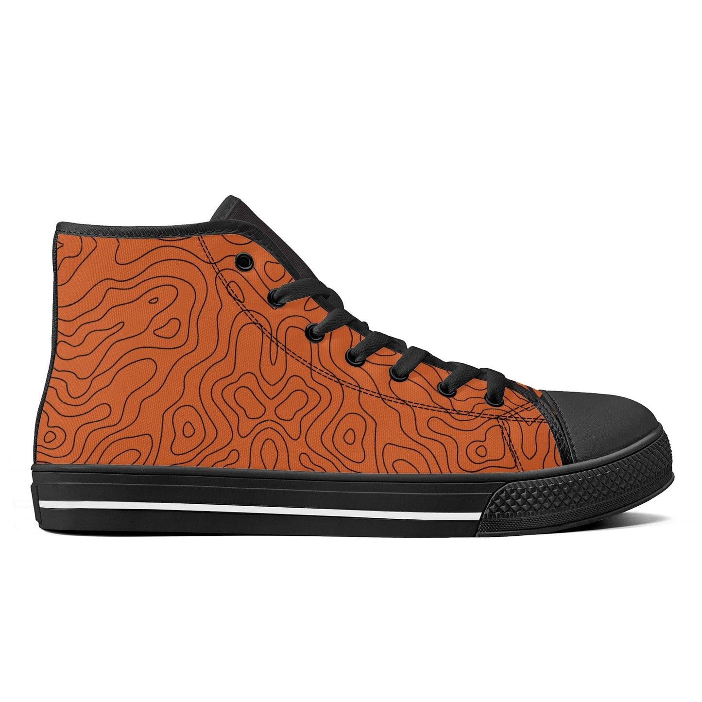canvas shoes Copper Map High-Top Canvas Shoes - Black INVI-Expressionwear
