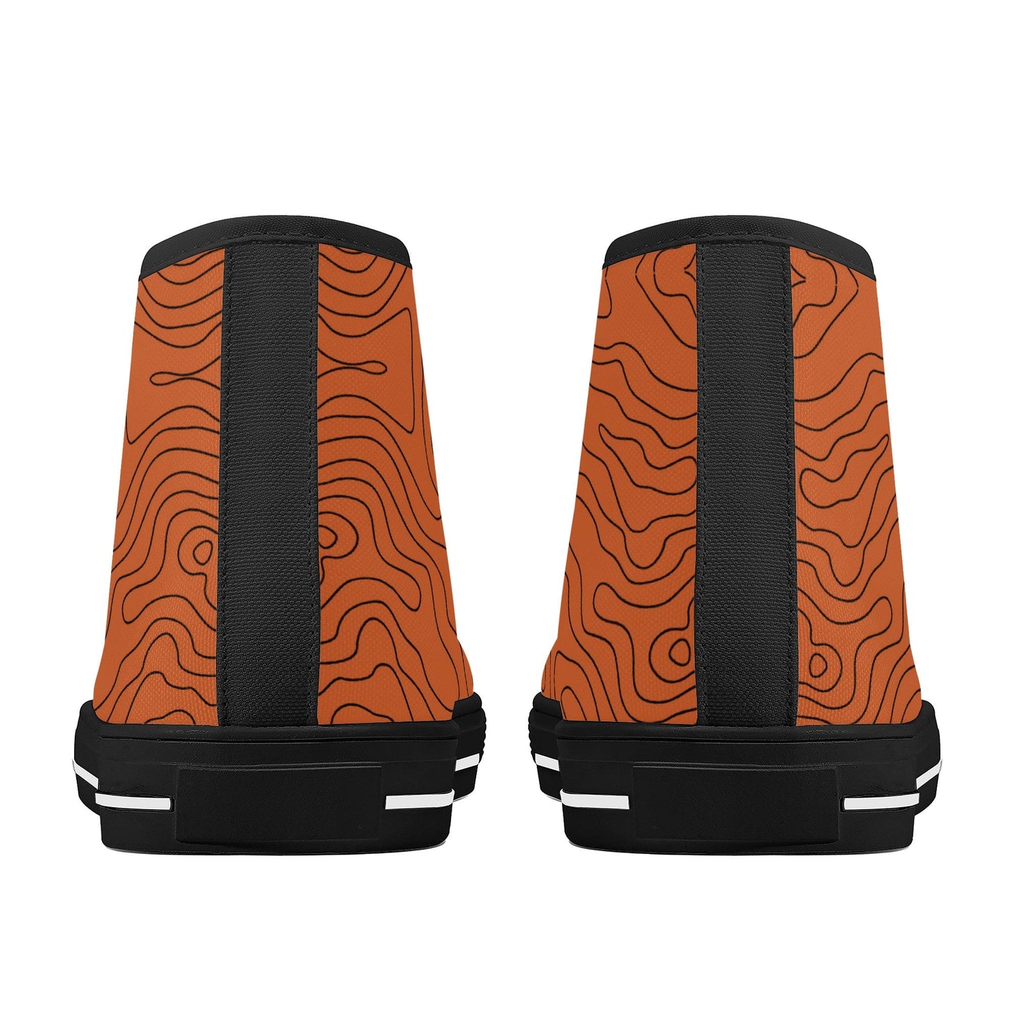 canvas shoes Copper Map High-Top Canvas Shoes - Black INVI-Expressionwear