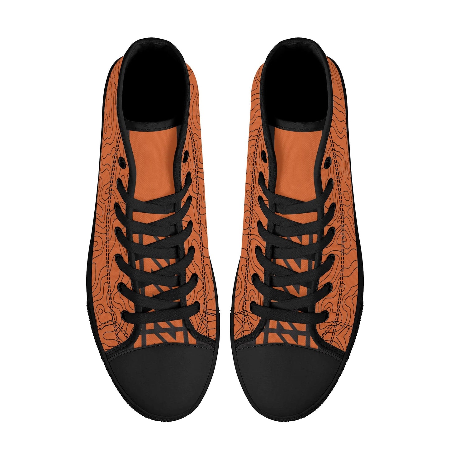 canvas shoes Copper Map High-Top Canvas Shoes - Black INVI-Expressionwear