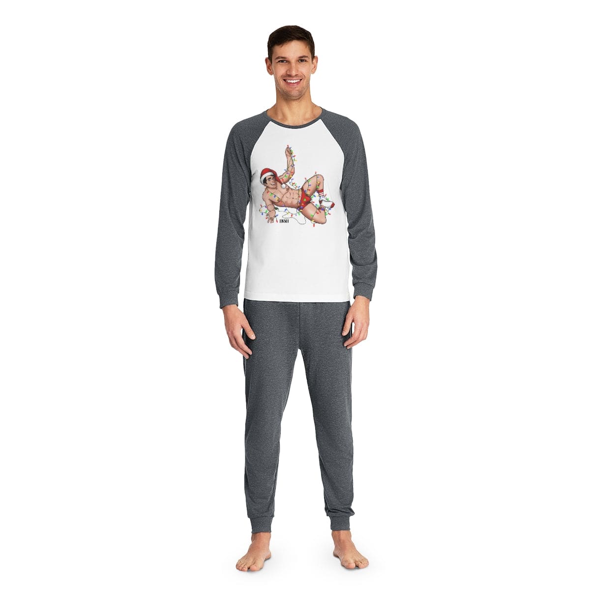 Clothing Set Grey/White / S Boy Hunk Christmas Pajama Set INVI-Expressionwear
