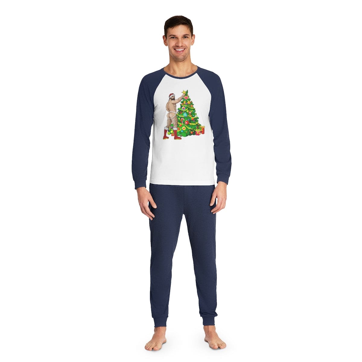 Clothing Set Navy/White / S Copy of Man Hunk Christmas Pajama Set INVI-Expressionwear