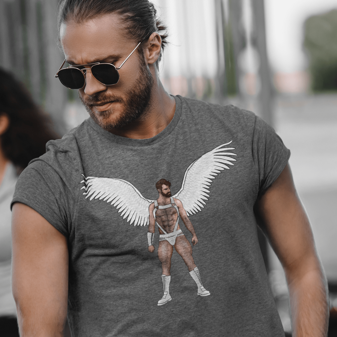 Dark Heather / S Angel T-Shirt INVI-Expressionwear