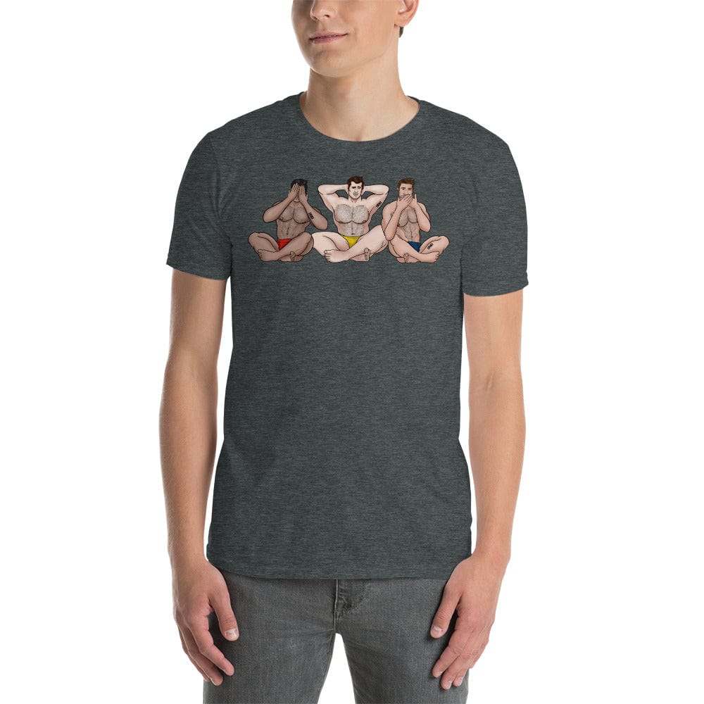 Dark Heather / S See No, Hear No, Speak No Evil Muscle Man T-Shirt INVI-Expressionwear