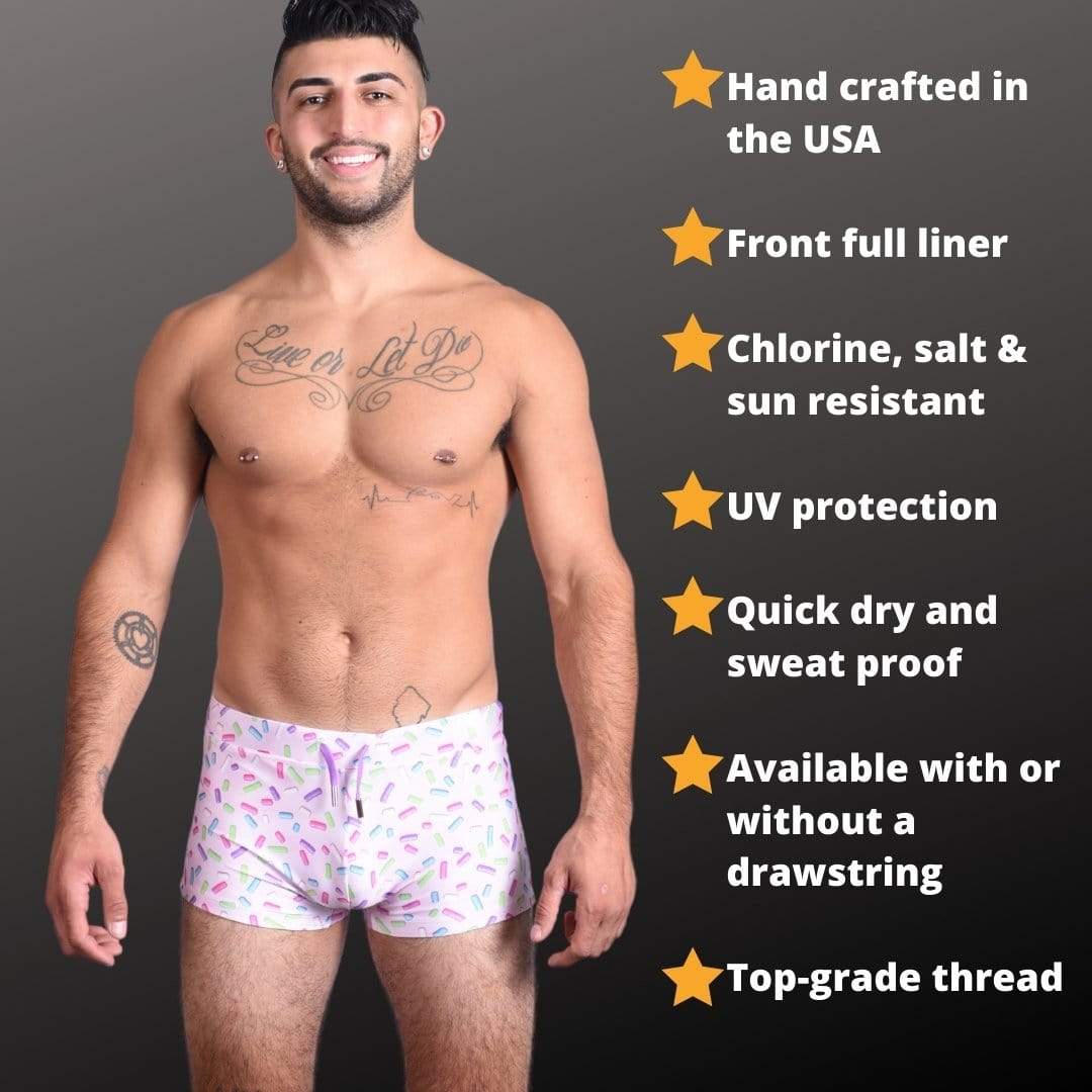 Karen Walker's Candy Pills Trunks Swimsuit INVI-Expressionwear
