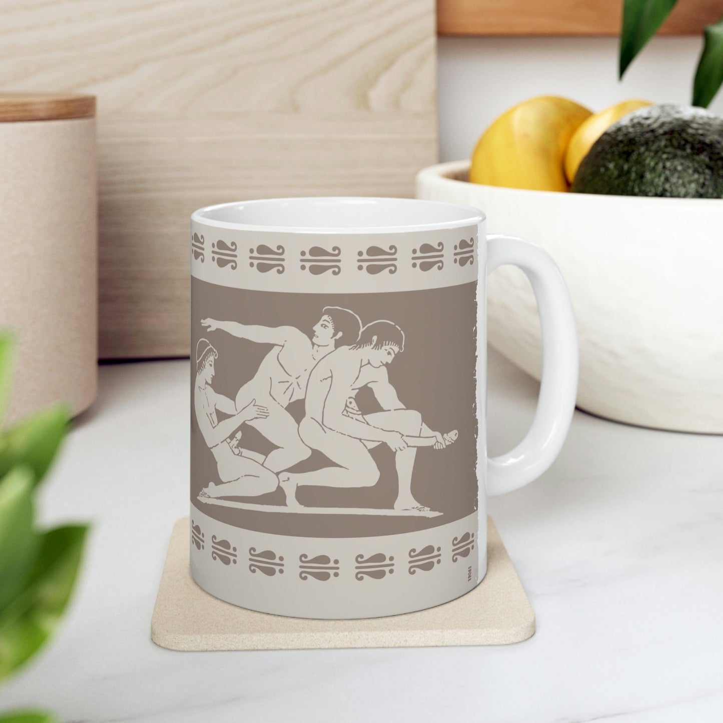 Mug 11oz Birdcage Inspired Greek Boy Dinnerware - Ceramic Mug 11oz INVI-Expressionwear