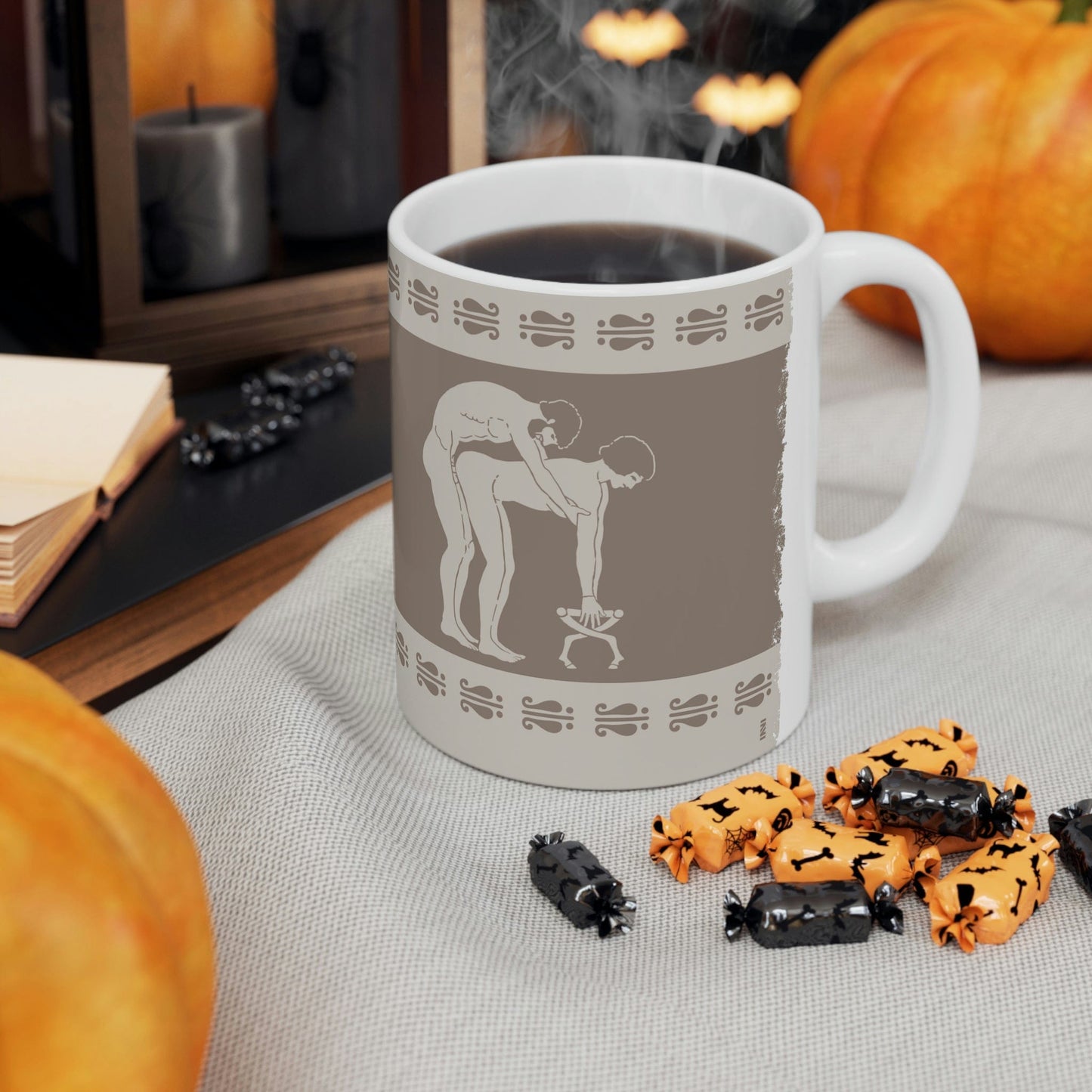 Mug 11oz Birdcage Inspired Greek Boy Dinnerware - Doggy Pattern Ceramic Mug 11oz INVI-Expressionwear