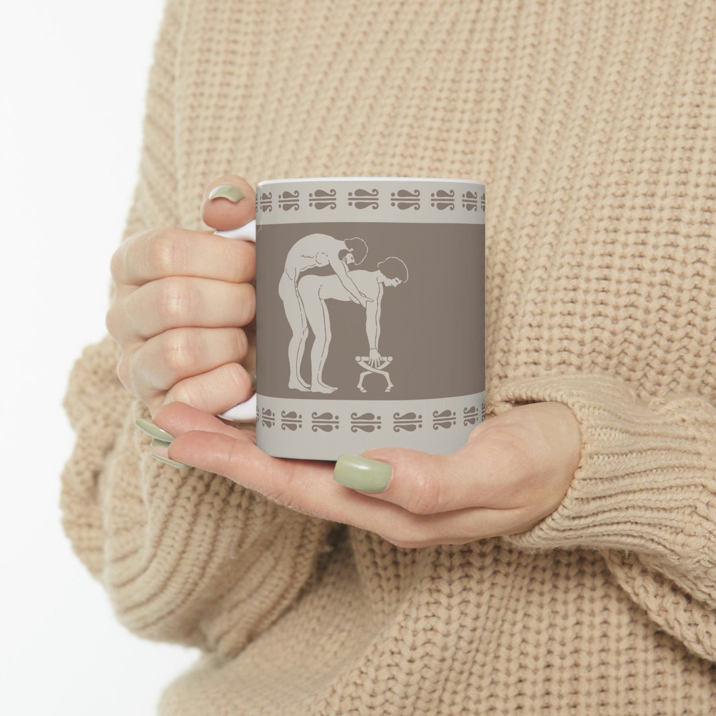 Mug 11oz Birdcage Inspired Greek Boy Dinnerware - Doggy Pattern Ceramic Mug 11oz INVI-Expressionwear