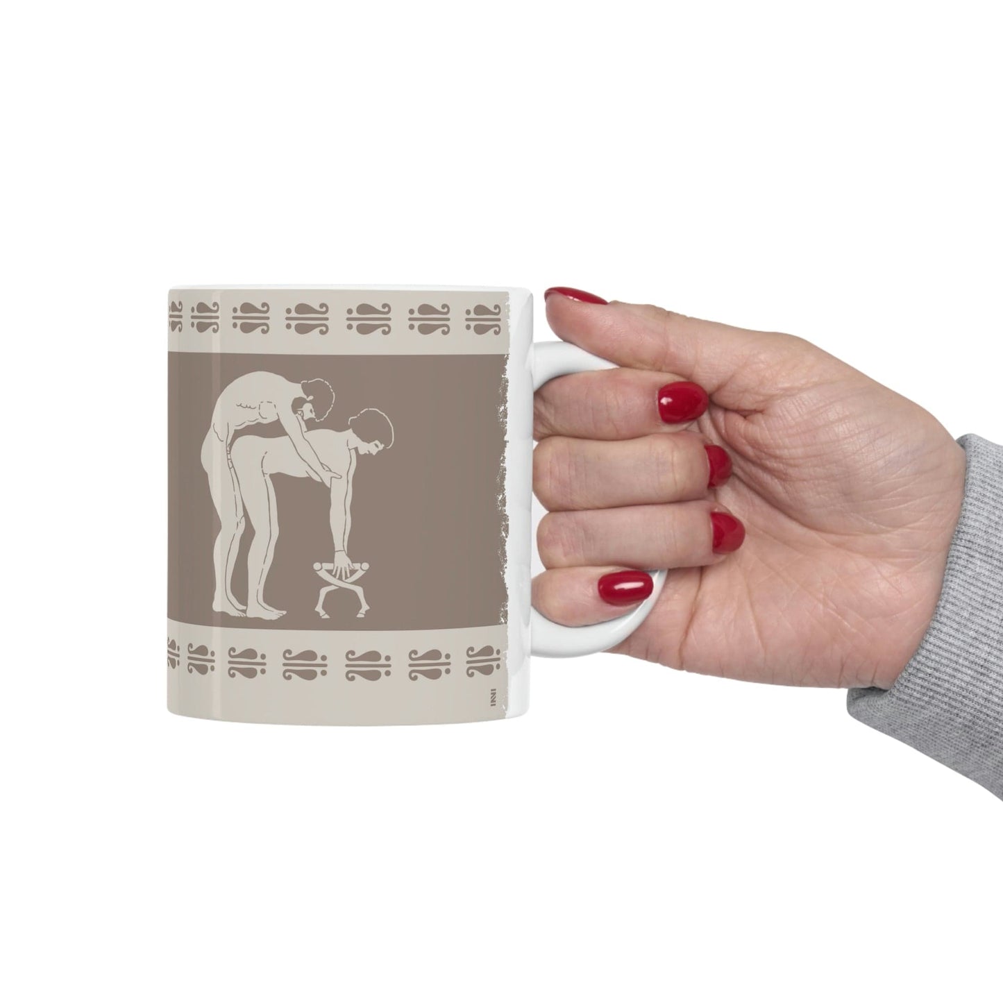Mug 11oz Birdcage Inspired Greek Boy Dinnerware - Doggy Pattern Ceramic Mug 11oz INVI-Expressionwear