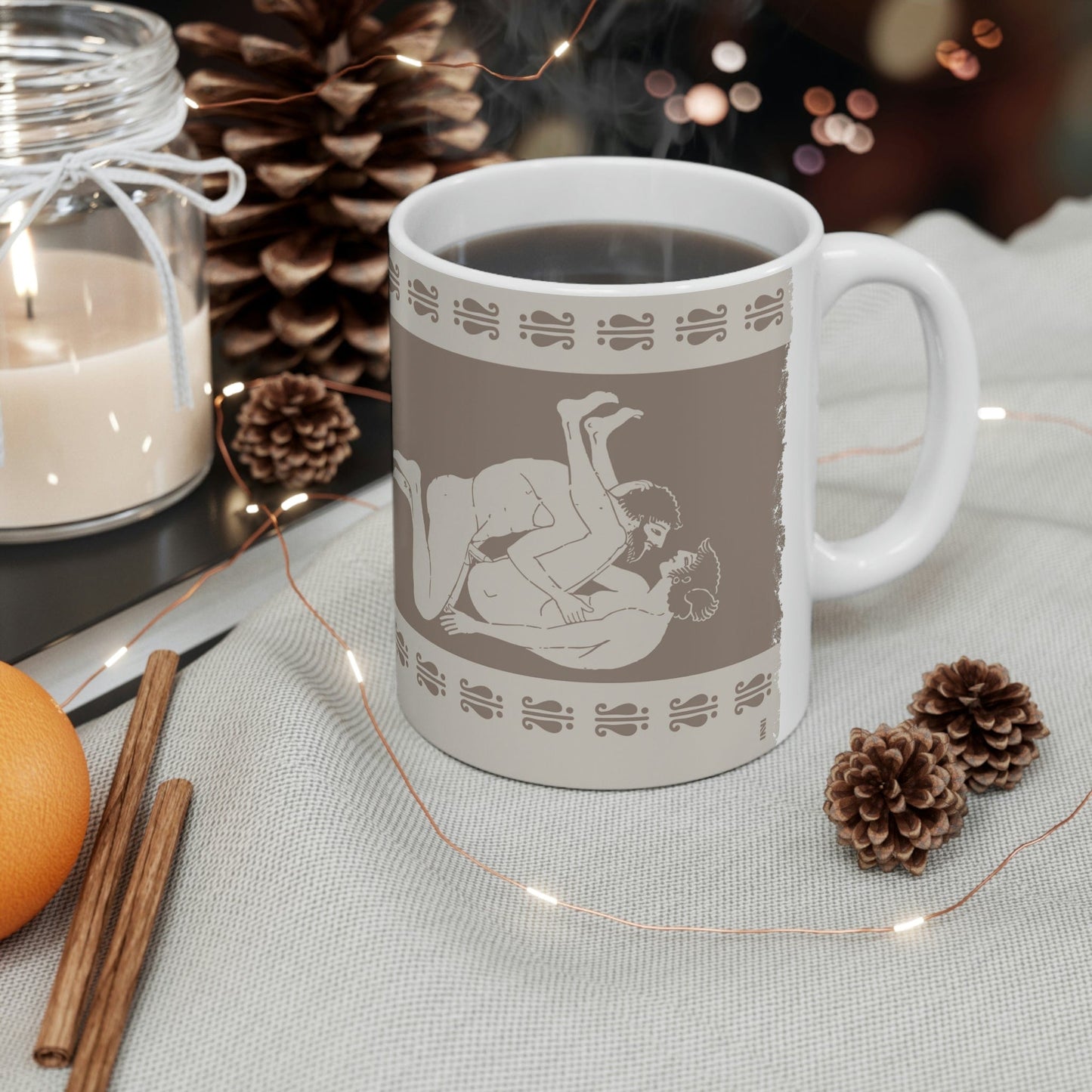 Mug 11oz Birdcage Inspired Greek Boy Dinnerware - Missionary Pattern Ceramic Mug 11oz INVI-Expressionwear