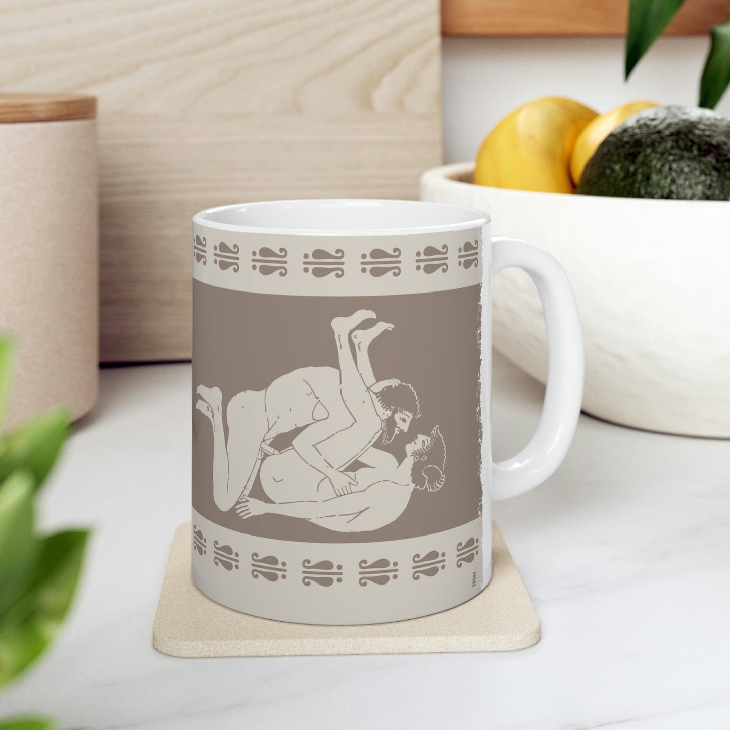 Mug 11oz Birdcage Inspired Greek Boy Dinnerware - Missionary Pattern Ceramic Mug 11oz INVI-Expressionwear