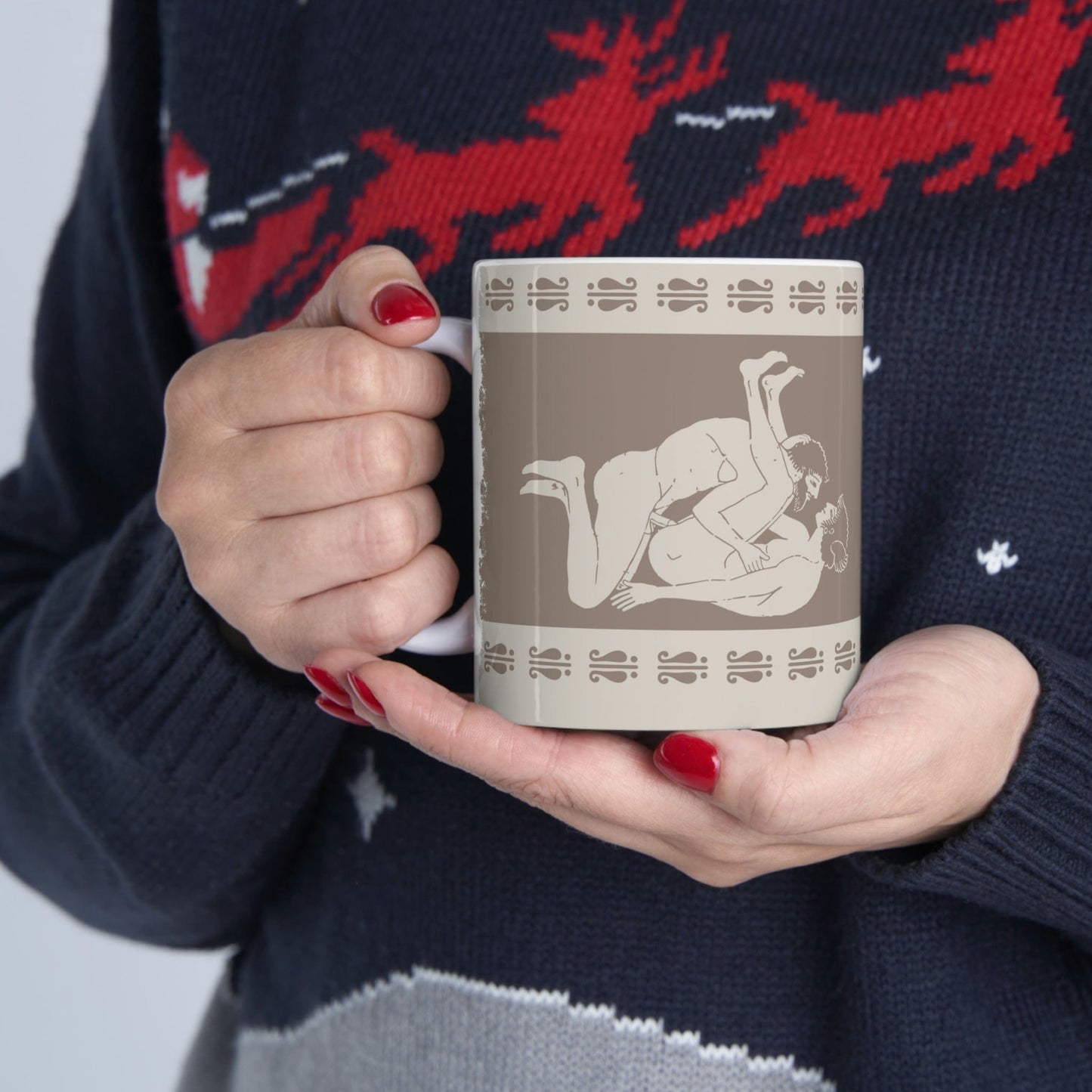 Mug 11oz Birdcage Inspired Greek Boy Dinnerware - Missionary Pattern Ceramic Mug 11oz INVI-Expressionwear