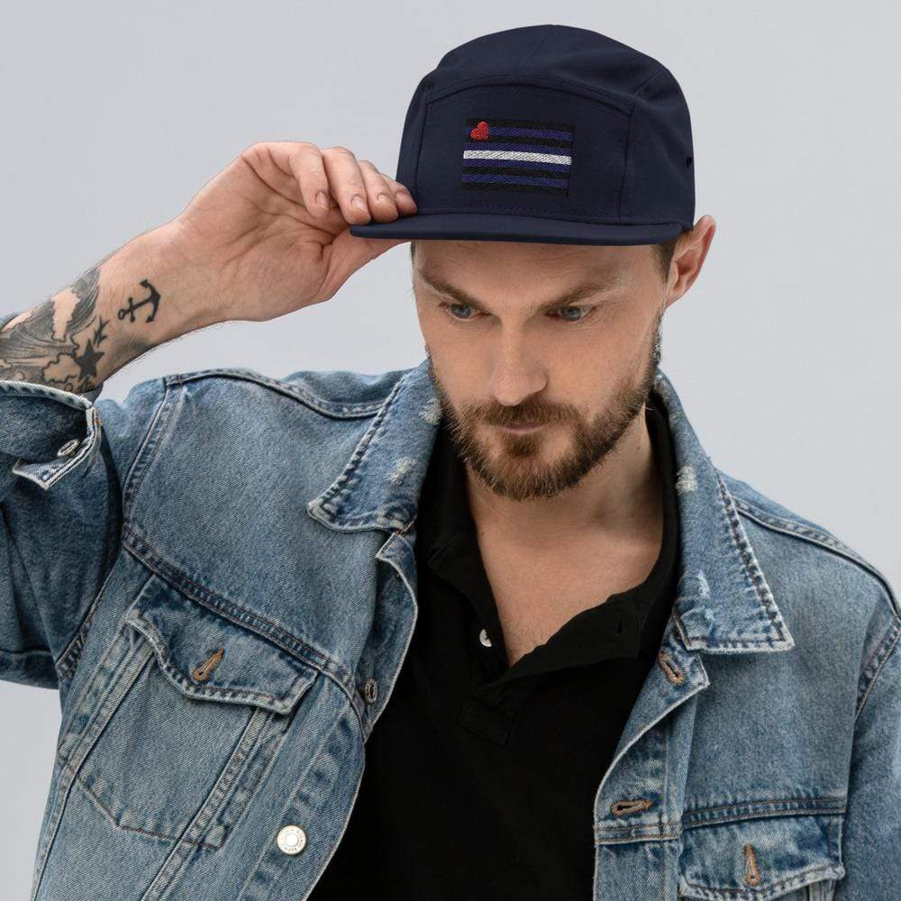 Navy blue Leather Pride Flag Hat INVI-Expressionwear