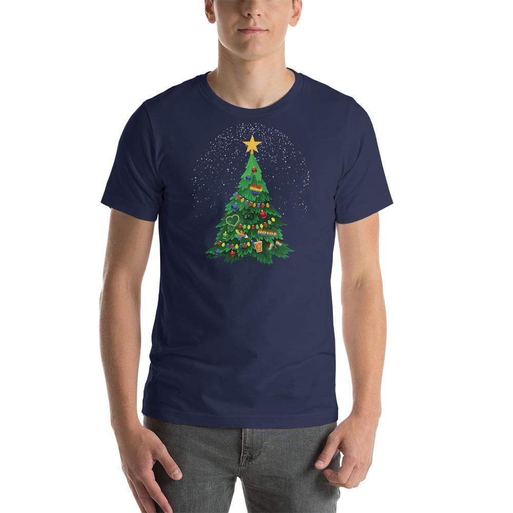 Navy / XS Gay Christmas T-Shirt INVI-Expressionwear