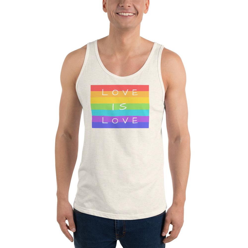 Oatmeal Triblend / XS Love is Love Men's Tank Top INVI-Expressionwear