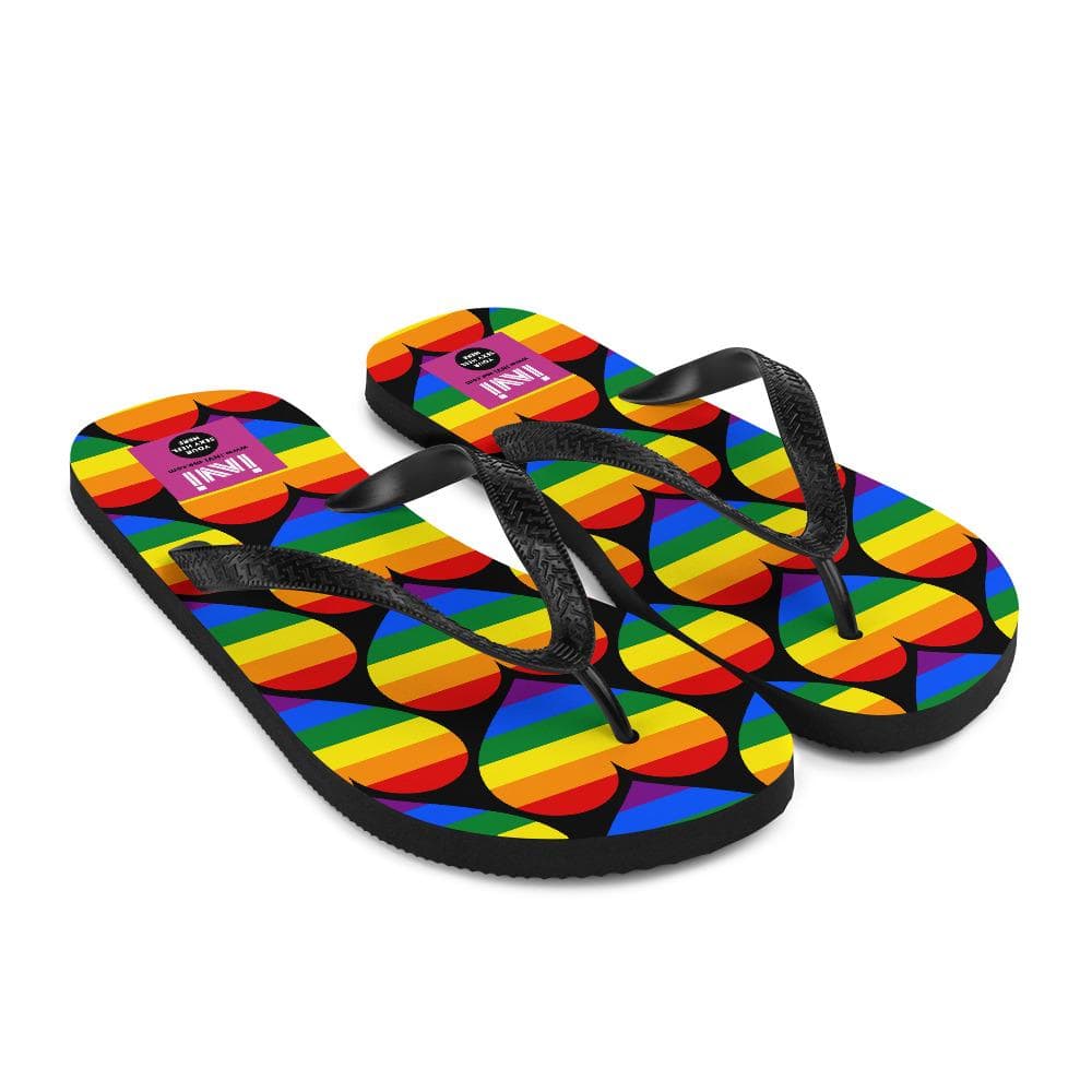 Rainbow Heart Flip-Flops INVI-Expressionwear