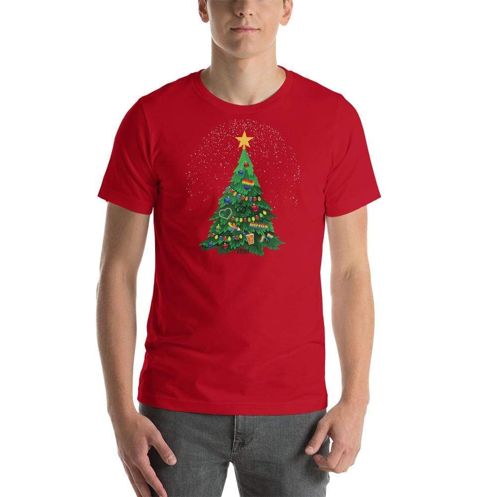 Red / S Gay Christmas T-Shirt INVI-Expressionwear