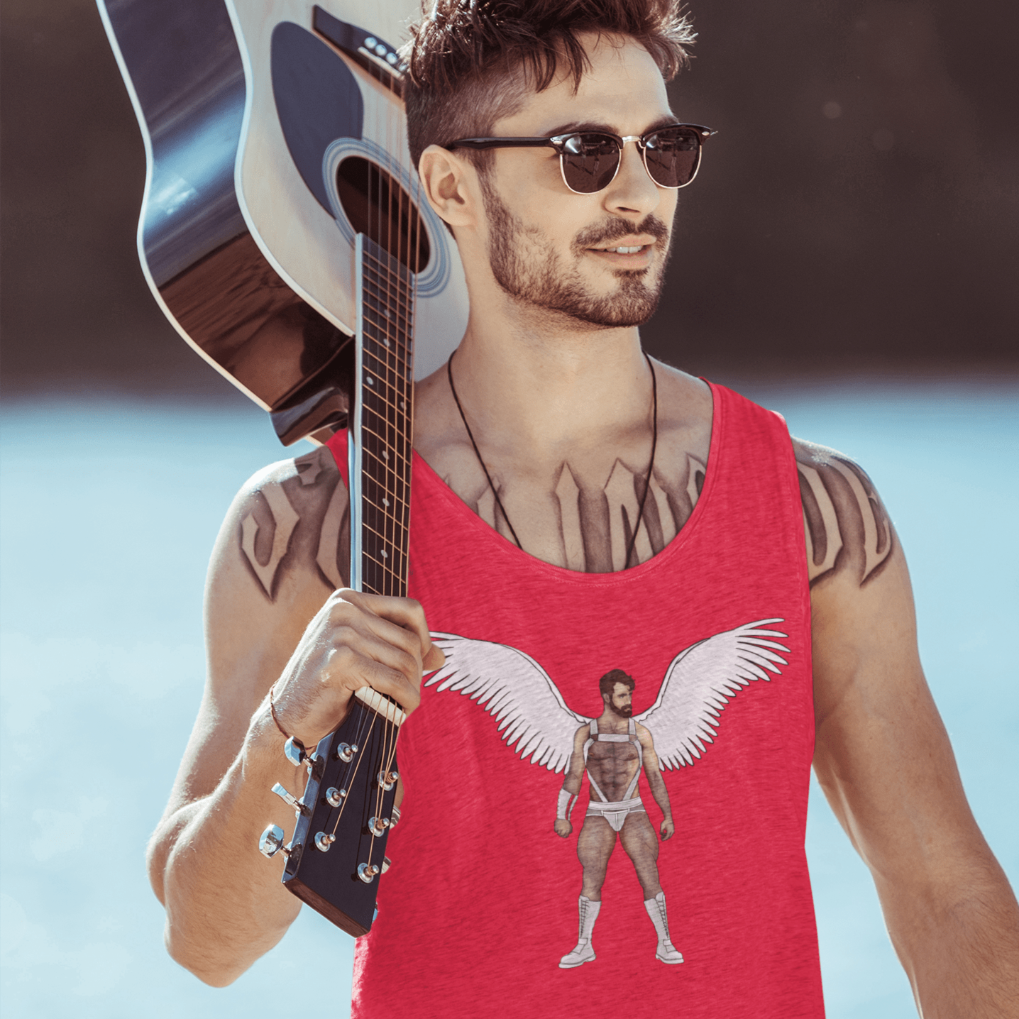 Red Triblend / XS Angel Tank Top INVI-Expressionwear