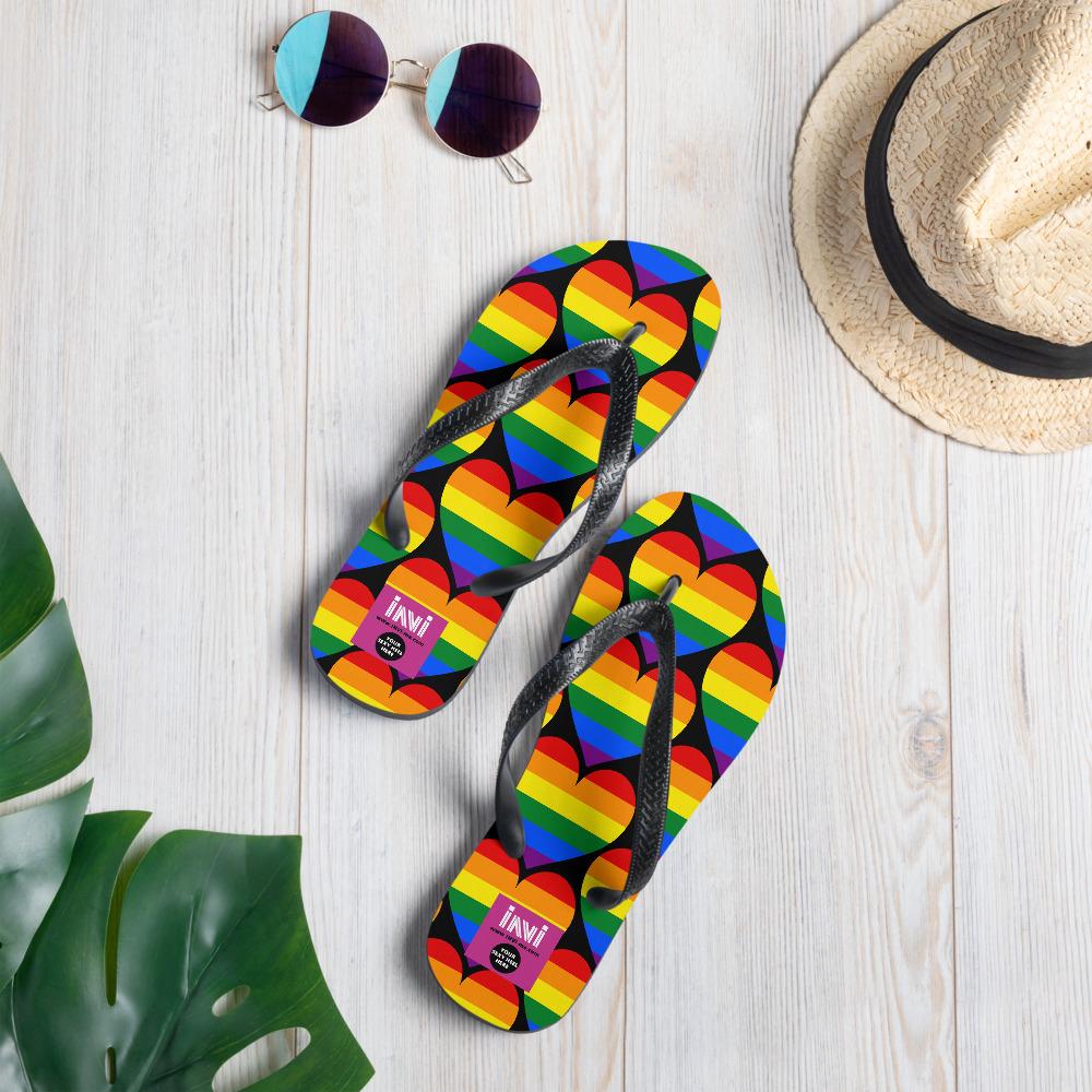 S Rainbow Heart Flip-Flops INVI-Expressionwear