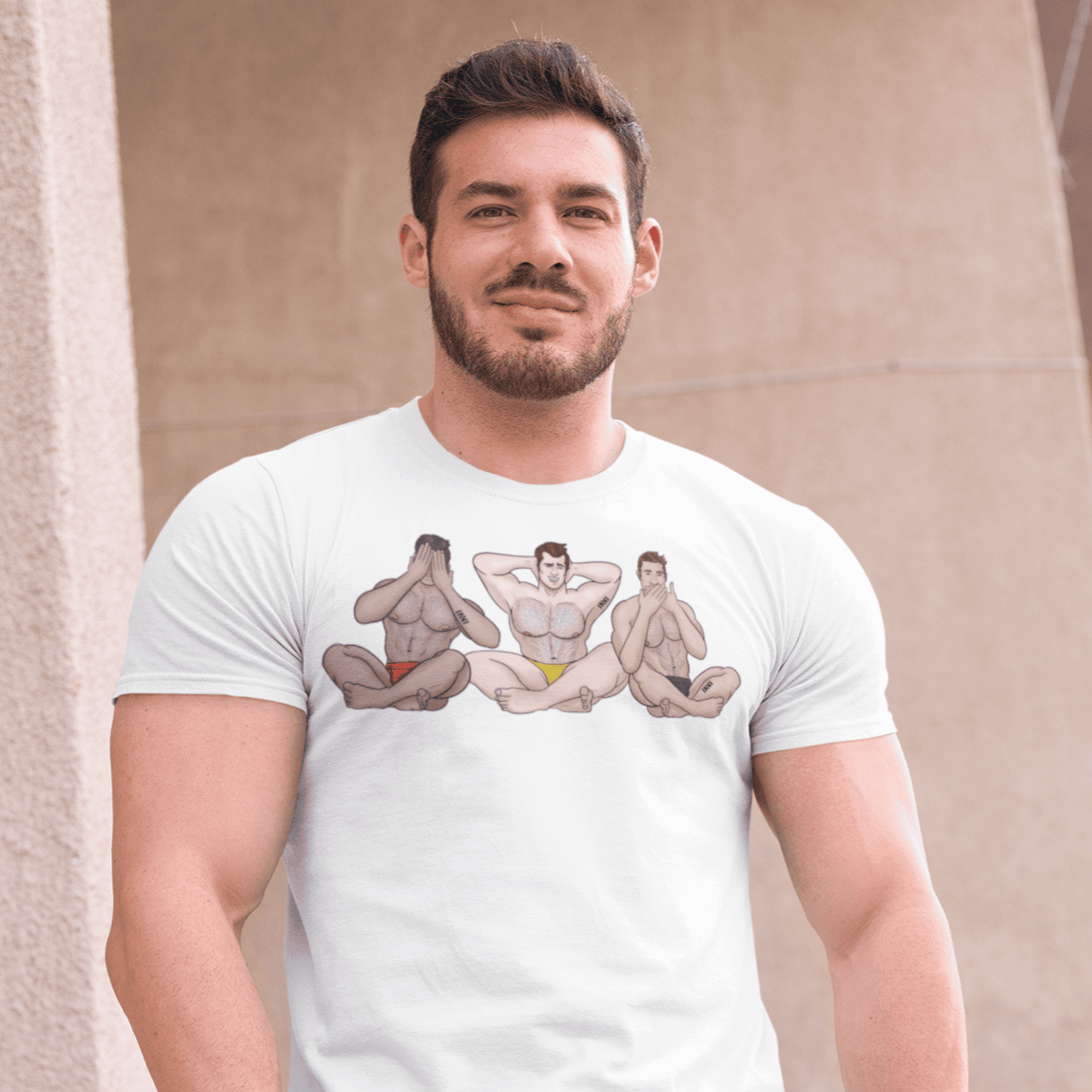 See No, Hear No, Speak No Evil Muscle Man T-Shirt INVI-Expressionwear