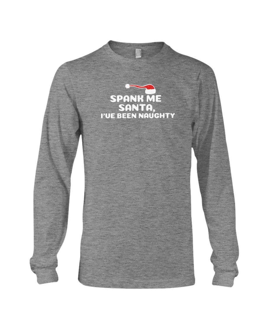 Shirts Athletic Heather / XS Spank Me Santa Long Sleeve T-Shirt INVI-Expressionwear
