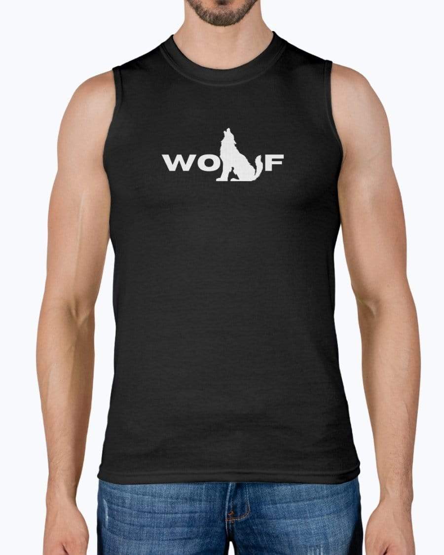Shirts Black / S Wolf Sleeveless Muscle T-Shirt INVI-Expressionwear