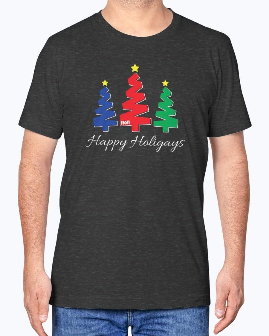 Shirts Dark Grey Heather / XS Happy Holigays T-Shirt INVI-Expressionwear