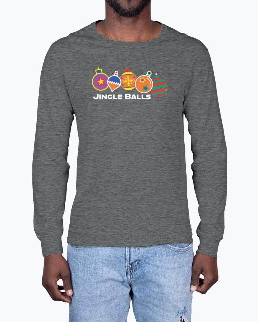 Shirts Dark Grey Heather / XS Jingle Balls Holiday Long Sleeve T-Shirt INVI-Expressionwear